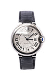 Cartier Ballon Bleu De Cartier Silver Dial Black Leather Strap Watch for Women - WSBB0028