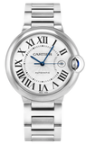 Cartier Ballon Bleu De Cartier Silver Dial Silver Steel Strap Watch for Men - WSBB0049