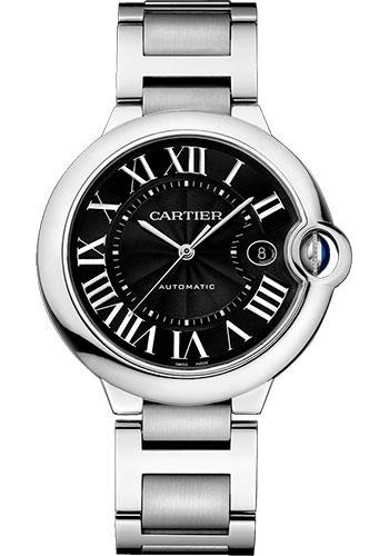 Cartier Ballon Bleu de Cartier Black Dial Silver Steel Strap Watch for Men - W6920042