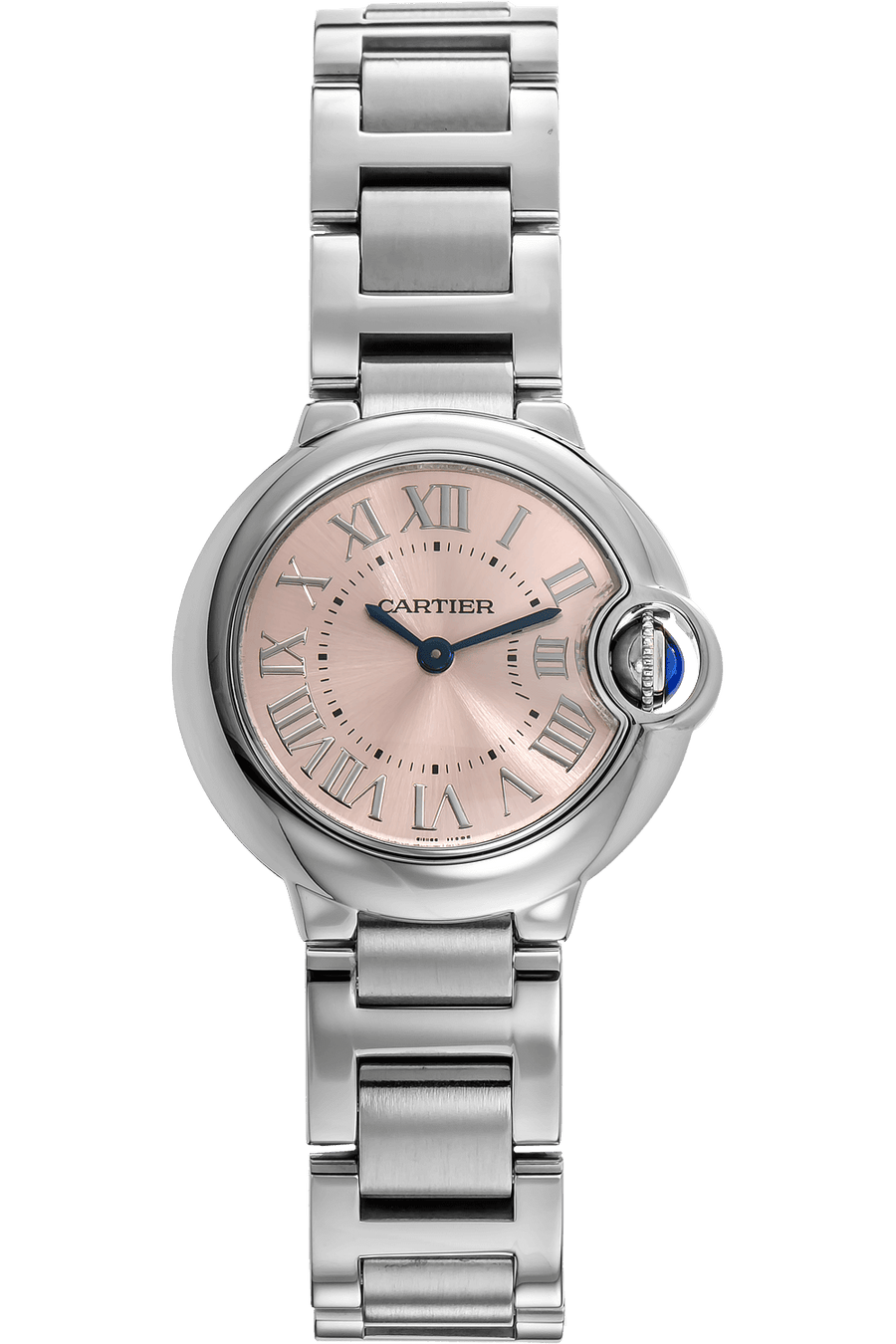 Cartier Ballon Bleu de Cartier Pink Dial Silver Steel Strap Watch for Women - W6920038