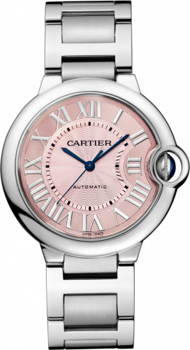 Cartier Ballon Bleu De Cartier Pink Dial Silver Steel Strap Watch for Women - W6920041
