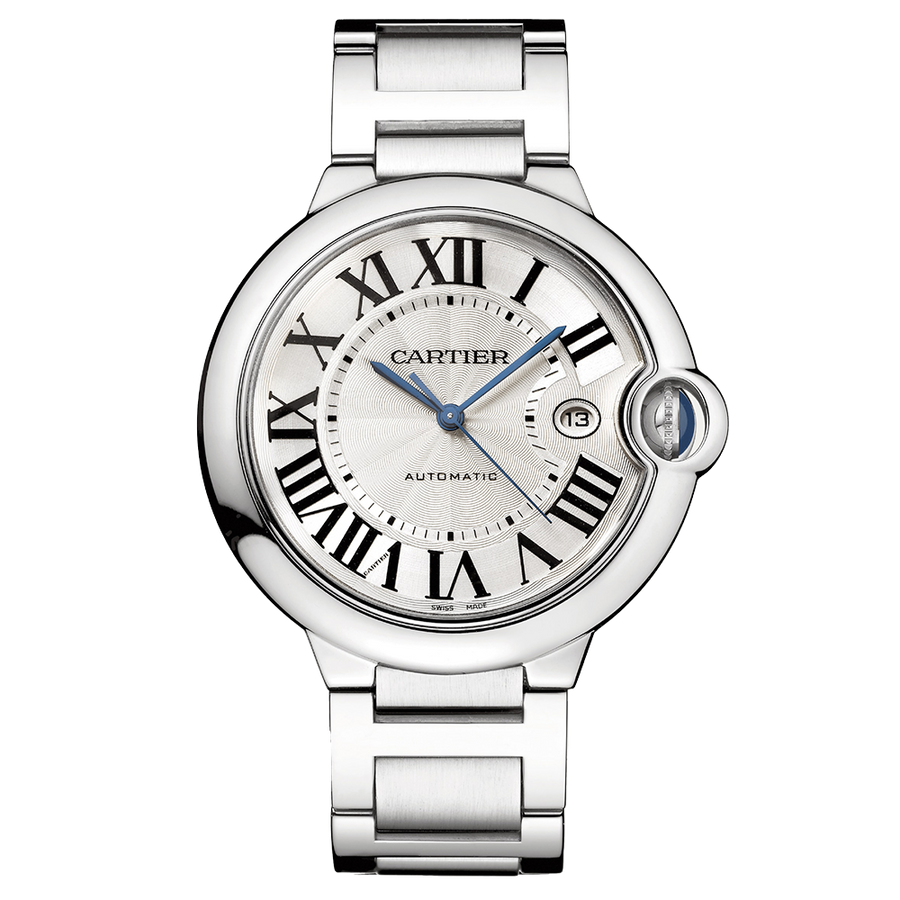 Cartier Ballon Bleu De Cartier Silver Dial Silver Steel Strap Watch for Men - WSBB0049