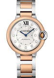 Cartier Ballon Blue De Cartier Diamonds Silver Dial Two Tone Steel Strap Watch for Women - W3BB0013