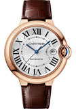 Cartier Ballon Bleu de Cartier Silver Dial Brown Leather Strap Watch for Men - WGBB0030