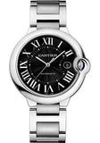 Cartier Ballon Bleu de Cartier Black Dial Silver Steel Strap Watch for Men - W6920042