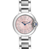 Cartier Ballon Bleu de Cartier Pink Dial Silver Steel Strap Watch for Women - W6920038