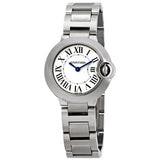 Cartier Ballon Bleu De Cartier White Dial Silver Steel Strap Watch for Women - W69010Z4