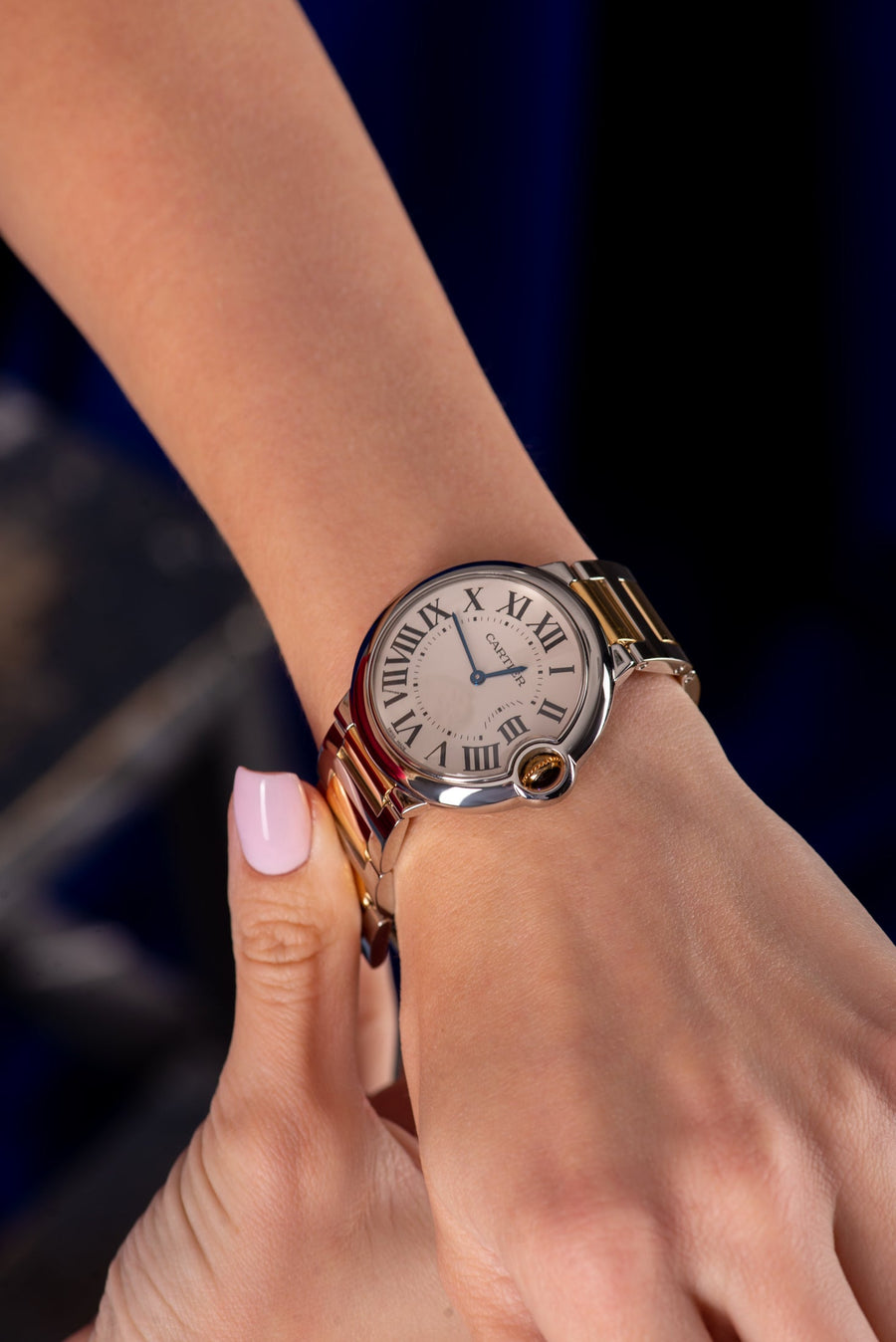 Cartier Ballon Bleu Silver Dial Two Tone Steel Strap Watch for Unisex Watch - W69008Z3