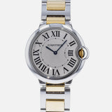 Cartier Ballon Bleu Silver Dial Two Tone Steel Strap Watch for Unisex Watch - W69008Z3