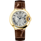 Cartier Ballon Bleu De Cartier Silver Dial Brown Leather Strap Watch for Women - W6900356