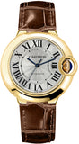 Cartier Ballon Bleu De Cartier Silver Dial Brown Leather Strap Watch for Women - W6900356