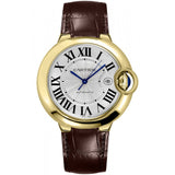 Cartier Ballon Blue de Cartier Silver Dial Brown Leather Strap Watch for Men - W6900551