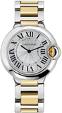 Cartier Ballon Bleu Silver Dial Two Tone Steel Strap Watch for Unisex Watch - W69008Z3