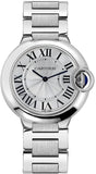 Cartier Ballon Bleu De Cartier Silver Dial Silver Steel Strap Watch for Women - W69011Z4