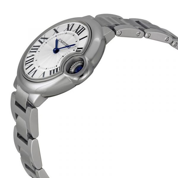 Cartier Ballen Bleu De Cartier Silver Dial Silver Steel Strap Watch for Women - W6920084