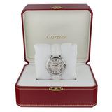 Cartier Ballon Bleu de Cartier Silver Dial White Leather Strap Watch for Women - W6920087