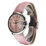 Cartier Ballon Bleu De Cartier Pink Dial Pink Leather Strap Watch for Women - WSBB0007