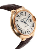 Cartier Ballon Bleu De Cartier White Dial Brown Leather Strap Watch for Women - WGBB0009