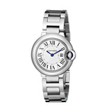 Cartier Ballon Bleu De Cartier White Dial Silver Steel Strap Watch for Women - W69010Z4