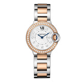 Cartier Ballon Bleu De Cartier Diamonds Mother of Pearl Dial Two Tone Steel Strap Watch for Women - W3BB0025