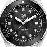 Tag Heuer Aquaracer Quartz Black Mother of Pearl Dial Black Textile Strap Watch for Women - WAY131M.FT6092