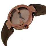 Gucci G Interlocking Brown Dial Brown Leather Strap Watch For Women - YA133504