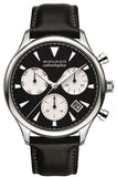 Movado Heritage Chronograph Black Dial Black Leather Strap Watch for Men - 3650005