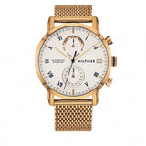 Tommy Hilfiger Kane White Dial Gold Mesh Bracelet Watch for Men - 1710403