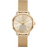 Michael Kors Portia Gold Dial Gold Mesh Bracelet Watch for Women - MK3844