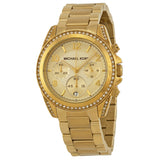 Michael Kors Ritz Chronograph Gold Dial Gold Steel Strap Watch for Women - MK5676