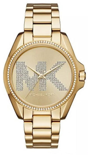 Michael Kors Bradshaw Quartz Gold Dial Gold Steel Strap Watch For Women - MK6555