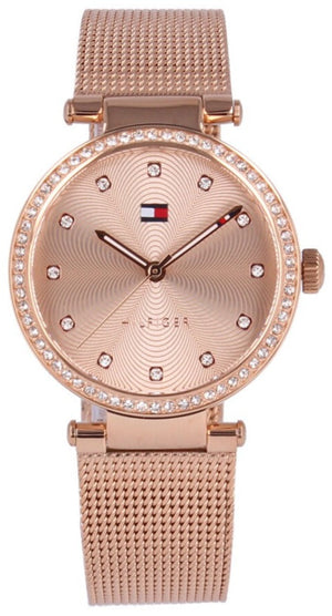 Tommy Hilfiger Lynn Quartz Rose Gold Dial Rose Gold Mesh Bracelet Watch For Women - 1781865