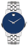 Movado Museum Classic Blue Dial Silver Steel Strap Watch for Men - 0607212