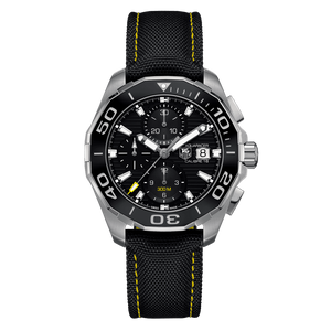 Tag Heuer Aquaracer Automatic Chronograph Black Dial Black Nylon Strap Watch for Men - CAY211A.FC6361
