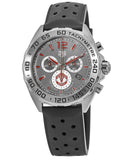 Tag Heuer Formula 1 Manchester United Special Edition Grey Dial Black Silicone Strap Watch for Men - CAZ101M.FT8024