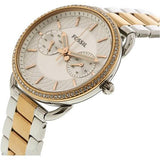 Fossil Tailor White Dial Two Tone Steel Strap Watch for Women - ES4396