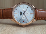 Tommy Hilfiger Oliver Chronograph White Dial Brown Leather Strap Watch for Men - 1791306