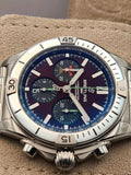 Breitling Chronomat B01 42 Six Nations Wales Red Dial Silver Steel Strap Watch for Men - AB0134A61K1A1