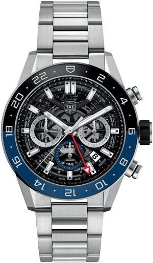 Tag Heuer Carrera Chronograph Blue Dial Silver Steel Strap Watch for Men - CBG2A1Z.BA0658