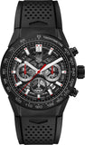 Tag Heuer Carrera Automatic Chronograph Black Dial Black Rubber Strap Watch for Men - CBG2A90.FT6173