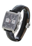 Tag Heuer Monaco Automatic Chronograph Black Dial Black Leather Strap Watch for Men - CBL2113.FC6177