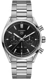 Tag Heuer Carrera Chronograph Black Dial Silver Steel Strap Watch for Men - CBN2010.BA0642