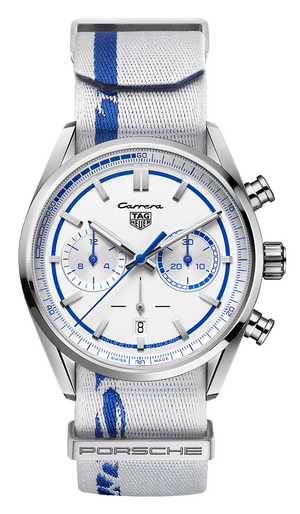 Tag Heuer Carrera Porsche RS 2.7 Automatic Chronograph White Dial White Nylon Strap Watch for Men - CBN2016.EB0275