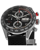 Tag Heuer Carrera Chronograph Black Dial Black Rubber Strap Watch for Men - CBN2A1AA.FT6228