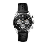 Tag Heuer Carrera Automatic Chronograph Black Dial Black Leather Strap Watch for Men - CBS2210.FC6534