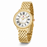 Michele Serein Silver Dial Gold Steel Strap Watch for Women - MWW21B000017