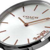 Coach Perry Silver DIal White Leather Strap Watch for Women - 14503116