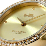 Coach Park Diamonds Gold Dial Gold Steel Strap Watch for Women - 14503171