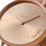 Coach Delancey Gold Dial Pink Leather Strap Watch for Women - 14503332