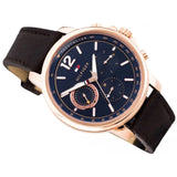 Tommy Hilfiger London Chronograph Blue Dial Brown Leather Strap Watch for Men - 1791532